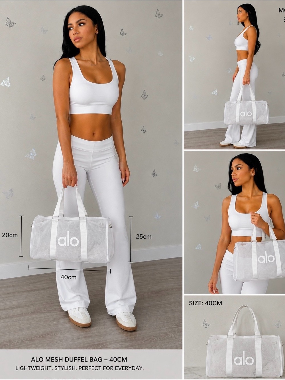 ALO Yoga Mesh Duffel Bag - White